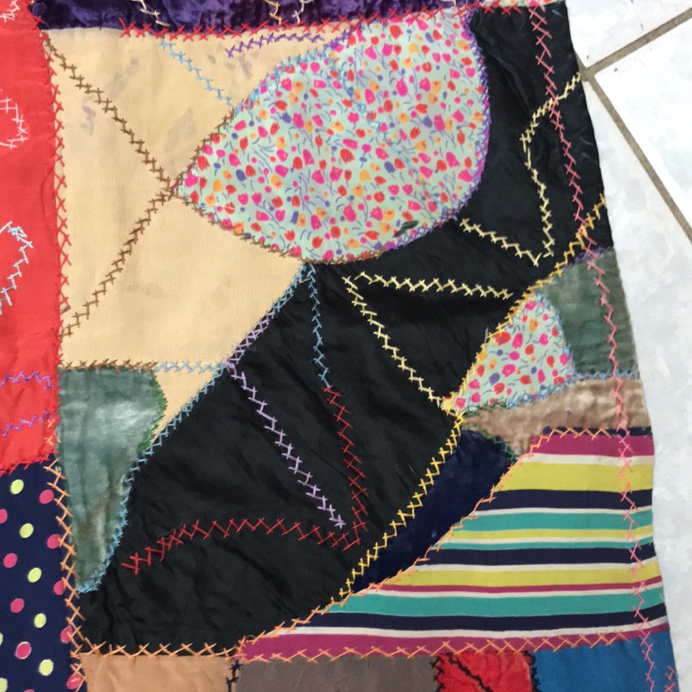 Vintage 🪡🧵 ❤️ 🪡🧵crazy quilt - Picture 8 of 12